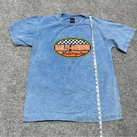 Vtg Harley Davidson Shirt Mens Large Blue Acid Wash Wisconsin 90s 1998 Bike - Picture 2 of 7